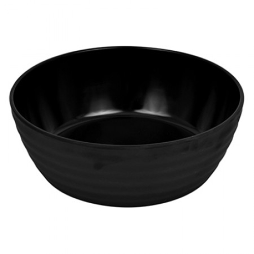 Black Melamine Ripple Low Bowl 200x200x70mm 1.3 liter TB1556